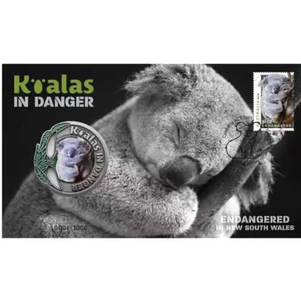 2024 Koalas in Danger - Endangered in the NSW Limited Edition Medallion & Stamp Cover PNC