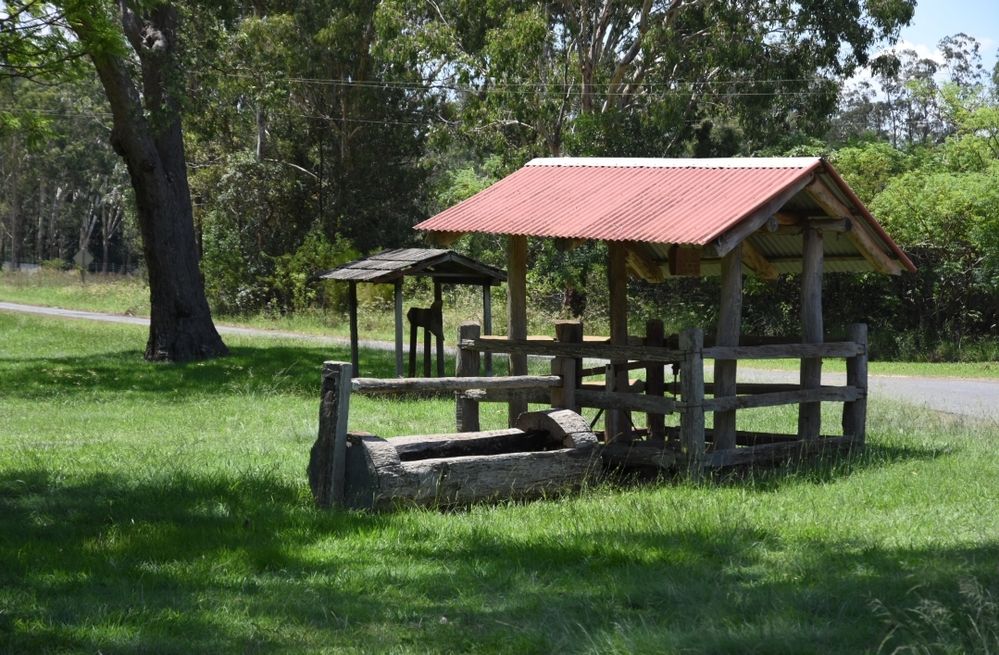 This is an old well and water trough where early settlers watered the bullock teams.